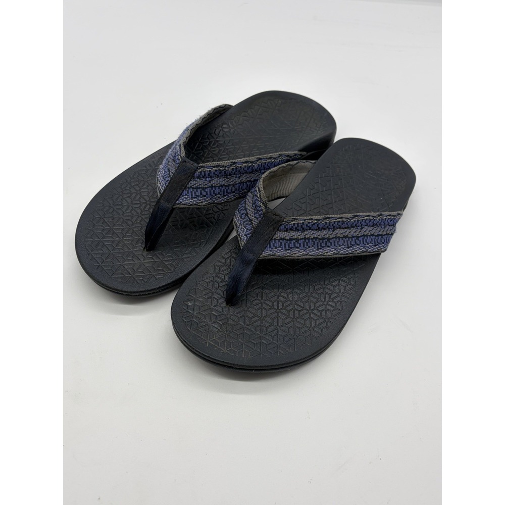 Chaco Mens Classic Flip EcoTread Sandal Black Blue Sz 8 Casual Outdoor